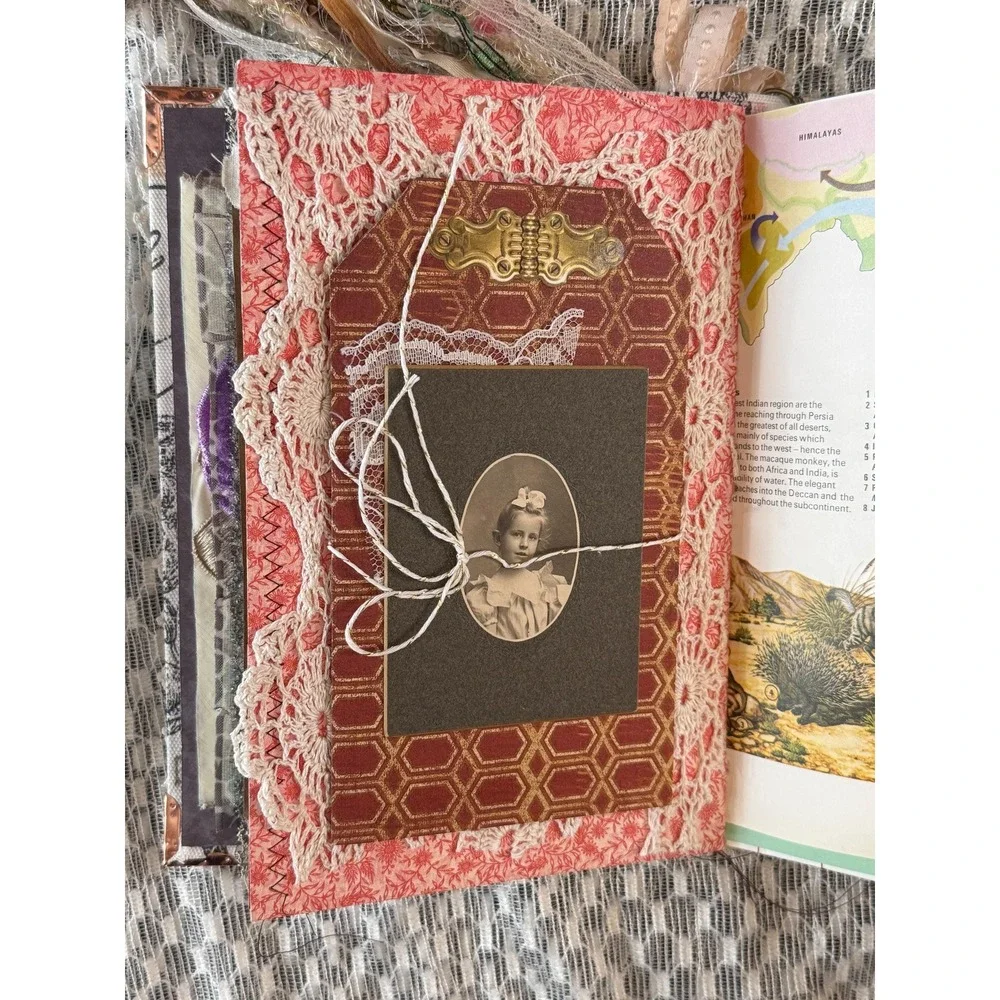Vintage Cabinet Card Front & Applique Junk Journal